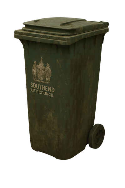 Filthy wheelie bin awaiting professional cleaning by Bin 2 Clean in Southend